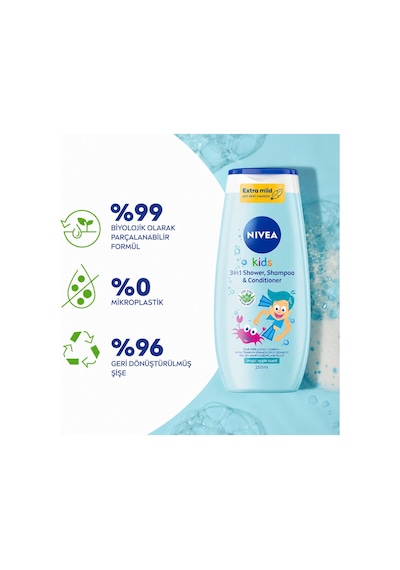 Nivea Çocuk Şampuanı ve Duş Jeli 250 Ml Göz Yakmayan Ekstra Yumuşatıcı Formül
