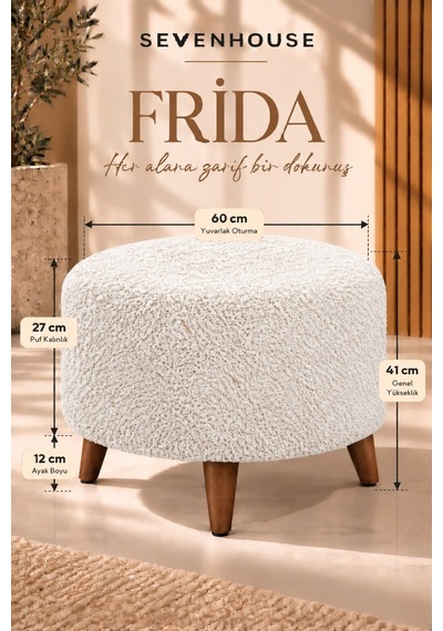 Frida Çok Amaçlı Dekoratif Puf Makyaj Pufu Salon Oturma Pufu Yatak Odası Puf Ahşap Ayaklı Teddy Kumaş Kaplı Puf 60 Cm Beyaz Beyaz Frida Çok Amaçlı Dekoratif Puf Makyaj Pufu Salon Oturma Pufu Yatak Odası Puf Ahşap Ayaklı Teddy Kumaş Kaplı Puf 60 Cm Beyaz Beyaz