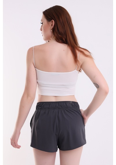 Winmoda34 Kadın Spor Şortlu Tenis Eteği 2 Cepli Gri