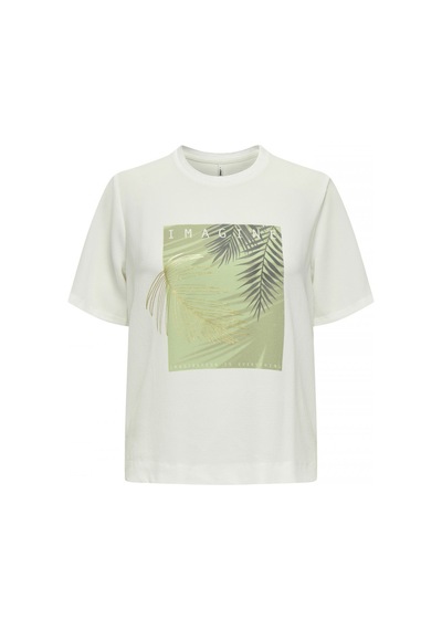Only Onlnewflora S/s Art O-neck Top Box Jrs Beyaz Kadın T-shirt 15343900