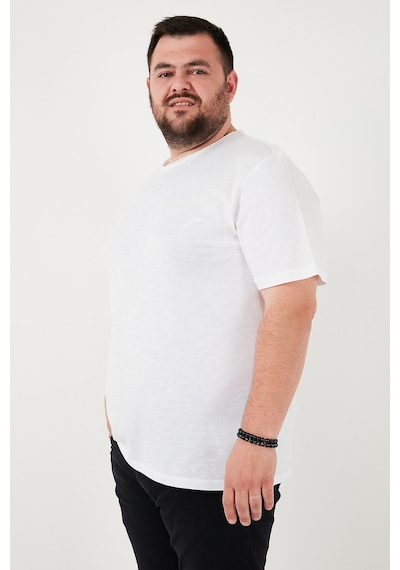 Buratti Pamuklu Regular Fit Büyük Beden Erkek T Shirt 59020001B Beyaz