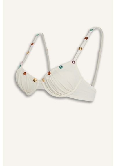 Defacto Lilyrose X Defacto Regular Fıt Bikini Üstü H8841ax26hswt16 Beyaz-wt16