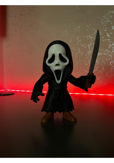 Ghost Face Figürü Scream Korku Filmi Koleksiyonluk Maskeli Modeli, 3d Baskı Dekoratif Figür 13cm