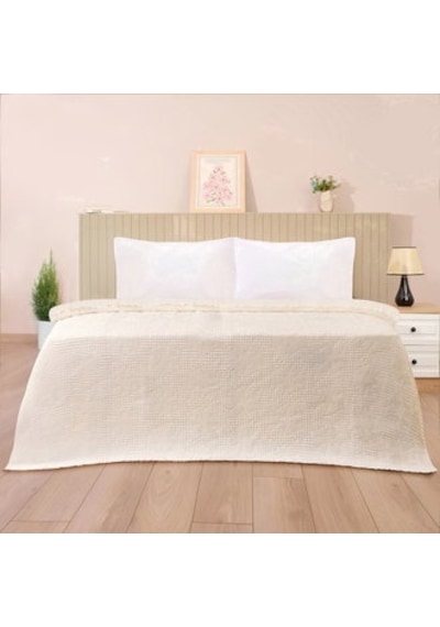 Soft Fleur Çift Kişilik Yatak Örtüsü - Beyaz - 210x240 Cm Çok Renkli