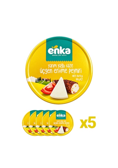 Enka Gurme Üçgen Eritme Peyniri Yarım Yağlı - 6 X 15.g 5li Paket