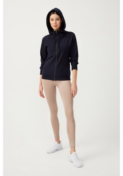 Los Ojos Kadın Lacivert Kapüşonlu Fermuarlı Sweatshirt Eşofman Üstü Lacivert