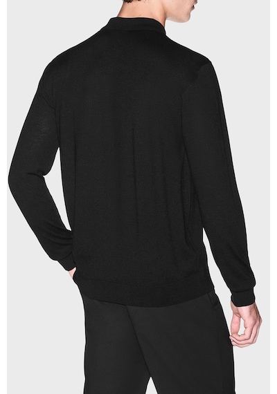 Armani Exchange Yün Karışımlı Regular Fit Düğmeli Polo Erkek Polo Xm003569 Af28778 Uc001 Siyah