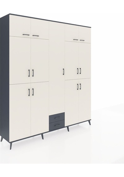Hyperion Dolap 10 Raflı 2 Çekmeceli 4 Askılı 220x44x243 Antrasit-aytaşı/antrasit Aytası/antrasıt Hyperion Dolap 10 Raflı 2 Çekmeceli 4 Askılı 220x44x243 Antrasit-aytaşı/antrasit Aytası/antrasıt