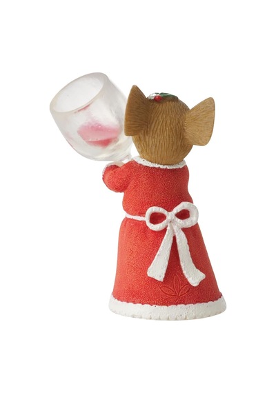Enesco Kalpli Kuyruklar Noel Teslimatı Daha Fazla Şarap Lütfen Minyatür Heykelcik, 2,01 İnç, Çok Renkli