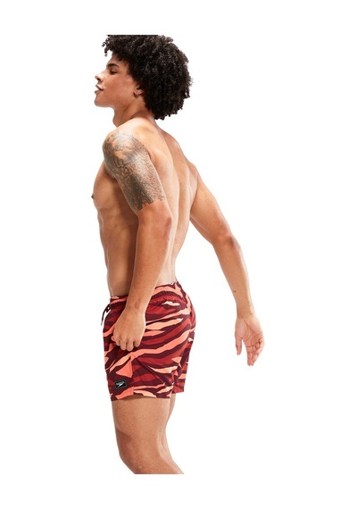 Speedo Print Leis Erkek Şort Mayo Kırmızı