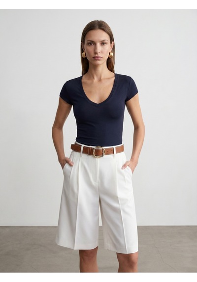Dilvin 32799 V Yaka Top-k.lacivert