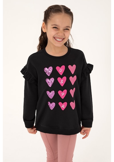 U.s. Polo Assn. Kız Çocuk Siyah Sweatshirt 50317912-vr046 Sıyah