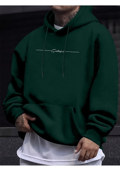 Uyguntarz İmza Baskılı Oversize Sweatshirt Yeşil