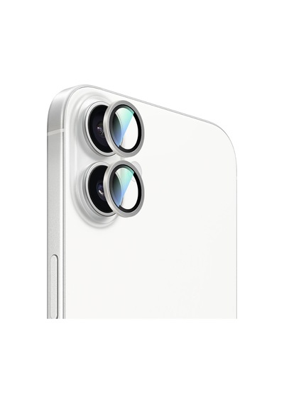 Apple Uyumlu   iPhone 16 Caseworld Alloy Two-color Serisi Lens Koruyucu Gümüş