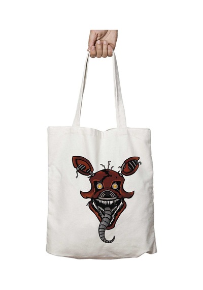 Art Hediye Nightmare-foxy-png-ımage İki Taraf Kalıcı Yıkanabilir Okul Plaj Omuz Bez Çanta Çok Renkli