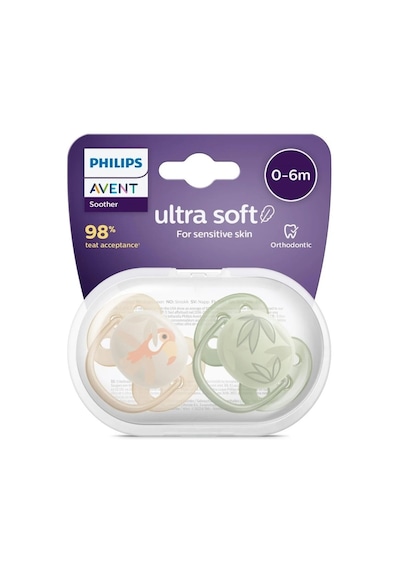 Philips Avent Ultra Soft Yumuşak 2li Emzik 0-6 Ay - Scf091/07 Çok Renkli