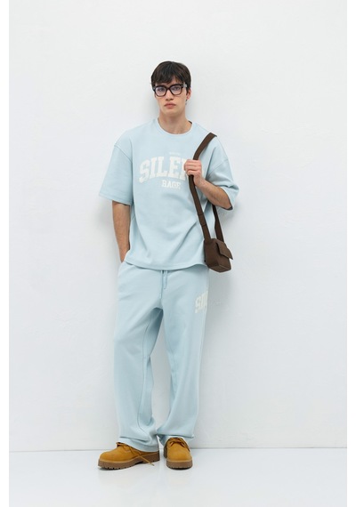 Oversize Baskılı Eşofman Takım V90-27 Bebe Mavi