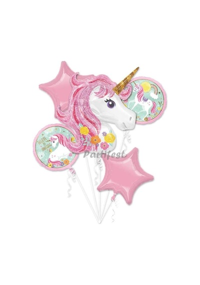 Parti Station Unicorn Yaş Balon Set Unicorn Konsept Helyum Balon Set Doğum Günü Set Sku: Zeusstk7edbcb8730 .