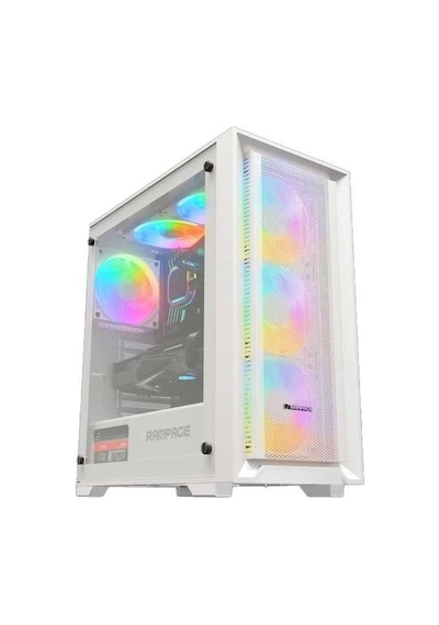 Rampage Voyager 750W 80+ Bronze Beyaz 4 RGB Auto Fan ATX Mid-t Gaming Oyuncu Kasası