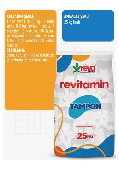 Revitamin Tampon - Verim Arttırıcı Hayvan Yem Katkı 25 Kg Kraft