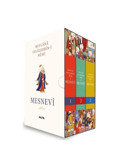 Mesnevi Seti -  3 Kitap Takım -  Vuslatın 750. Yılı -  Kutulu -  Mevlana Celaleddin-i Rumi -  Alfa Yayıncılık