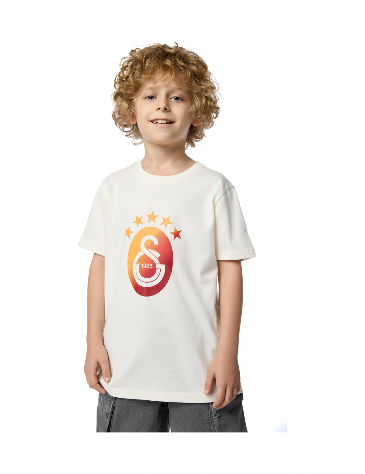 Gsstore Galatasaray Degrade 5 Yıldız Çocuk T-shirt C251394 Ekru