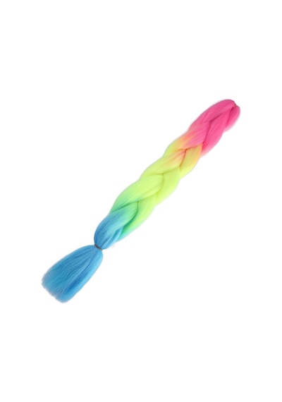 Afrika Örgülük Ombreli Sentetik 100 Gr. / Fuşya / Neon Sarı / Açık Mavi - Rxlu-462956 Çok Renkli