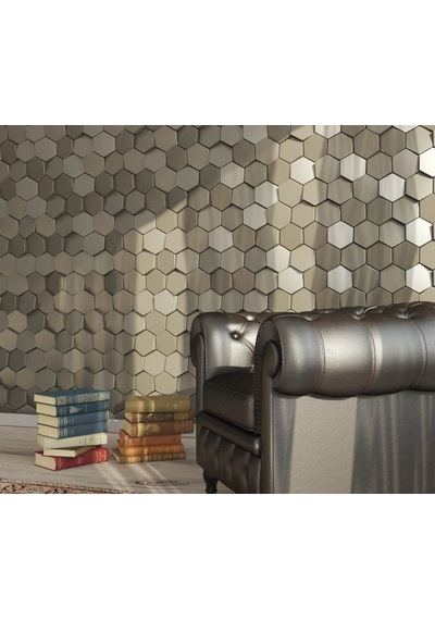 3d Mozaik 1 M2 Duvar Tavan Panel Gümüş