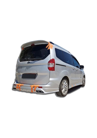 Ford Tourneo Courier Egzoz Görünümlü Arka Ek Plastik Siyah Difüzör Arka-bodykit-ek-karlık