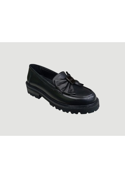 Albini 26102209 Kadın Deri Loafer Ayakkabı Siyah Çok Renkli