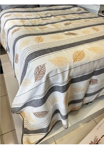 Yaprak Desenli Renkli Tek Kişilik Pike 160x240 Cm Doğadan Hafif Ve Şık Tasarım Renkli
