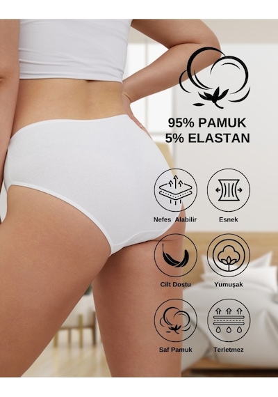 Alya Underwear Kadın Pamuklu Hipster - Slip Külot 5 Farklı Renk 1 Pakette Multicolor-fp01
