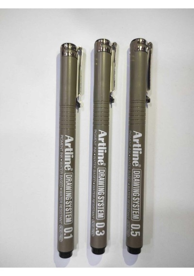 Artline Drawing System Teknik Çizim Kalemi 0.1 0.3 0.5 Üçlü Set