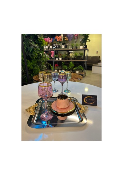 Lav Lal Renkli Yaldızlı 6'lı Kahve Yanı Bardağı Takımı, Su-içecek-soda Bardağı, Sunumluk Şık, Modern Gold-yaldız-çok Renkli Lav Lal Renkli Yaldızlı 6'lı Kahve Yanı Bardağı Takımı, Su-içecek-soda Bardağı, Sunumluk Şık, Modern Gold-yaldız-çok Renkli