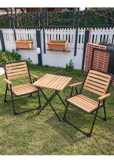 Bistro Set Bahçe Mobilyasi 3 Lü Set Piknik Kamp Sandalyesi Katlanir Masa Balkon Kahverengi Bistro Set Bahçe Mobilyasi 3 Lü Set Piknik Kamp Sandalyesi Katlanir Masa Balkon Kahverengi