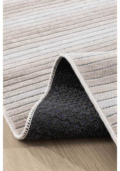 Koza Halı Stripe Krem Kilim Kaymaz Taban Salon Oturma Odası Antre Halısı 33 Krem
