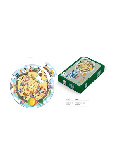 Arnas Toys 5166 Funny World Eğitici Dünya Puzzle 24 Parça Karton