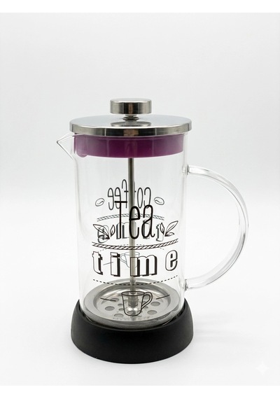 French Press - Filtre Kahve Ve Bitki Çayı Demliği 600 Ml Siyah Çok Renkli