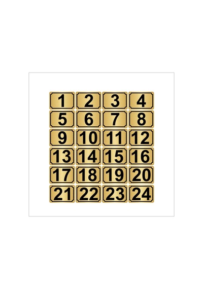 Metal Kapı,Masa,Dolap Numarası 3,5Cmx5Cm 24 Adet (1…24) (429037470)