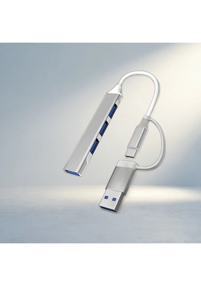Ultra İnce 4 Port Usb Bölücü Type-c Çoklu Adaptör Taşınabilir