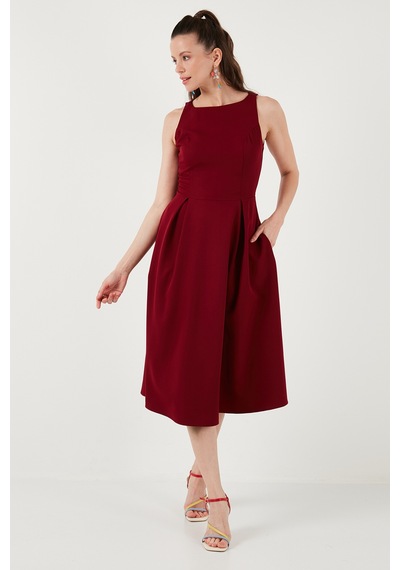 Lela Bayan Elbise 6111963 Bordo Bordo