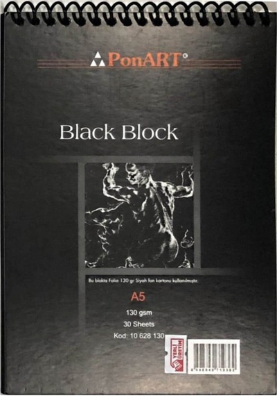 Black Blok Spiralli Siyah Defter 130 Gr. 30 Sayfa A5 No Color