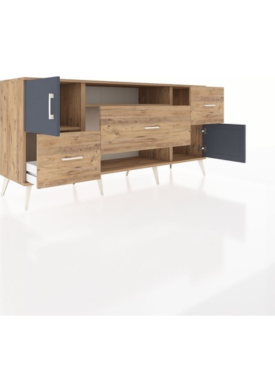 Hyperion Konsol 2 Raflı 3 Çekmeceli 2 Kapaklı 176x44x83 Çam-antrasit/çam Antrasit/çam Hyperion Konsol 2 Raflı 3 Çekmeceli 2 Kapaklı 176x44x83 Çam-antrasit/çam Antrasit/çam