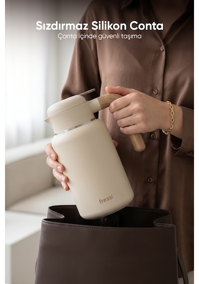 Fr-t1605 Terano Paslanmaz Çelik 1600ml Termos Bej