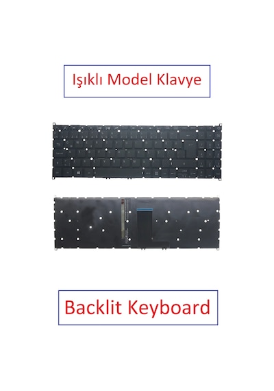Işıklı, Notebook Klavye - Acer Aspire 5 A515-45 Muadili İle Uyumlu