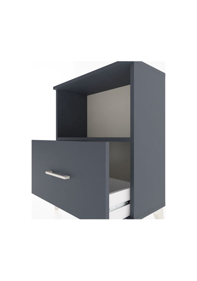 Arges Komodin Tek Çekmeceli 60x30x80 Antrasit-antrasit Antrasit