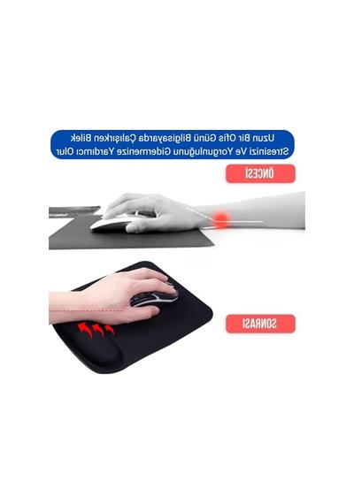 Ergonomik Bilek Destekli Mouse Pad, Kaymaz Tabanlı Tasarım