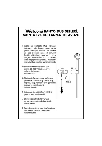 Welldone Prestij Mafsallı Duş Seti Krom