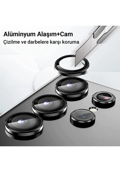 Mey İthalat Samsung Galaxy Uyumlu Z Fold 5 Valdez Metal Kamera Lens - Siyah