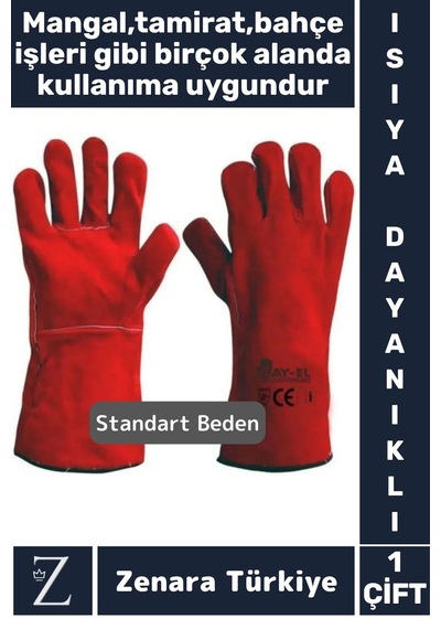 Dayanıklı Kaynak Yangın Mangal Tamir İş Su Geçirmez Yüksek Isıya Dayanıklı Çok Amaçlı Deri Eldiven
